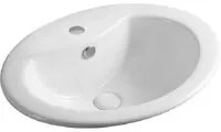 Lavabo incasso ceramica bianca con foro per monocomando 56 x 46 cm