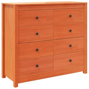 Armadietto marrone cera 100x40x90 cm in legno massello di pino