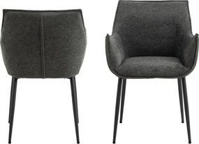 Sedia da pranzo grigio scuro in imbottito Bonita – Actona