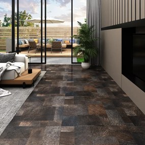 Listoni Pavimento Pvc Autoadesivi 5,11m² Venature Legno Marrone /