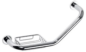 Maniglia con portasapone 45,5x25 cm, in acciaio inox finitura argento