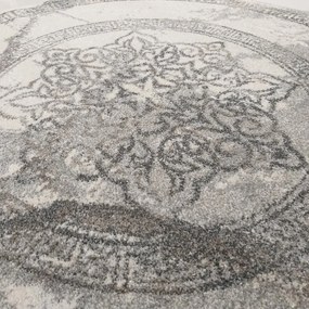 Tappeto rotondo grigio con mandala Larghezza: 160 cm | Lunghezza: 160 cm