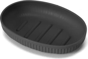 Porta saponetta da appoggio grigio in plastica rigida cannettata Arizona