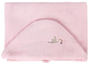 Asciugamano per neonati in cotone rosa con cappuccio 80x135 cm Bebemarin - Foutastic