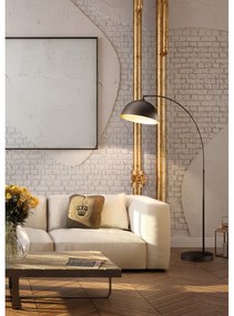 Lampada da terra nera con paralume in metallo (altezza 200 cm) Leitung - Fischer &amp; Honsel