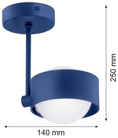 Argon 8062 - Lampadario su palo MASSIMO PLUS 1xG9/6W/230V blu