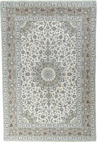 Kashan Tappeto 240x360 Beige (Iran) Annodato A Mano