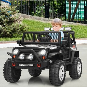 Costway Auto elettrica per bambini 12V, Camion elettrico con telecomando 3 velocità luci musica USB mp3 e radio 2 Colori