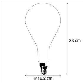 Lampada LED dimmerabile E27 filamento spirale PS160 Fumo 3W 200 lm 2200K