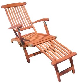Chaise longue da giardino in legno marrone Phoenix - Garden Pleasure