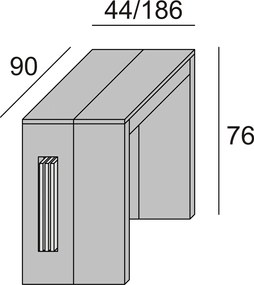 Consolle CLEVER con allunghe incorporate CEMENTO L 90