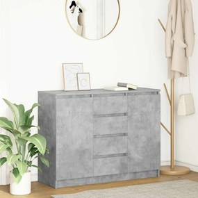Credenza Con Cassetti Grigio Cemento 100,5x35x76 Cm Truciolato /