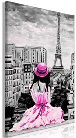 Quadro Paris Colour (1 Part) Vertical Pink  Colore Rosa, Dimensioni e Misure 60x90