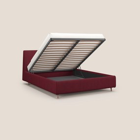Justin letto imbottito contenitore e sfoderabile in tessuto fiammato impermeabile T03 rosso