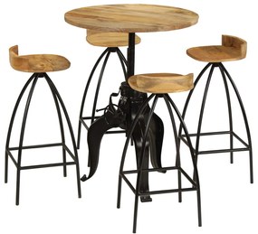 Set da bar 5 pz in legno massello di mango