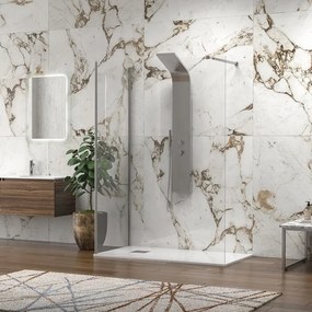 Kamalu - Doccia walkin 80x100cm angolare vetro 8mm anticalcare KW4000