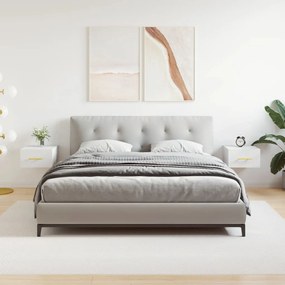 Comodini A Muro 2 Pz Bianchi 35x35x20 Cm /