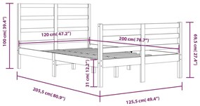 Giroletto in Legno Massello di Pino 120x200 cm