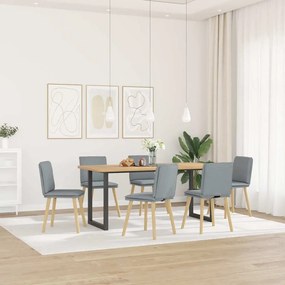 Sedie Da Pranzo 6 Pz Grigio Chiaro İn Tessuto /