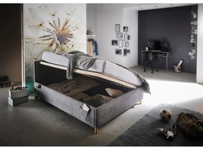 Letto da bambini color antracite imbottito con contenitore con rete inclusa 120x200 cm Cool – Meise Möbel