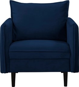 Poltrona blu scuro con rivestimento in velluto Juli – Ropez