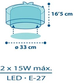 Dalber 76116 - Plafoniera per bambini JUNGLE 2xE27/15W/230V
