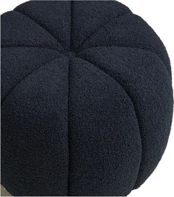 Poggiapiedi blu scuro con rivestimento in bouclé Paisley – House Nordic