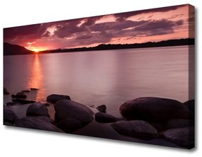 Quadro su tela Paesaggio di pietre di mare 100x50 cm