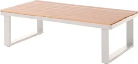 Salotto Da Esterno 5 Posti In Alluminio Con Tavolino E Cuscini Boston Avorio