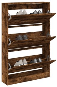 Scarpiera Rovere Fumo 80x21x125,5 Cm İn Legno Multistrato /