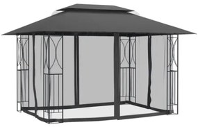 Gazebo con Pareti Laterali Antracite 400x300x270 cm Acciaio