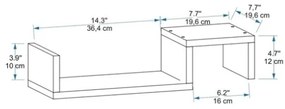 Mensola Sospesa Design A Onda 56x20x12 Moros Bianca