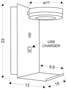 Applique LED con caricabatteria COMPACT LED/4W/230V