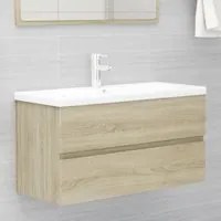 Mobile con Lavabo Integrato Rovere Sonoma in Legno Multistratocod mxl 72753