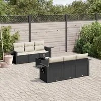 Set Divani da Giardino con Cuscini 7pz Nero Polyrattan 3252243