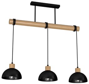 Lampadario su filo ERIK 3xE27/60W/230V beige/nero