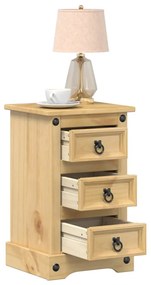 Comodino Corona 35x32,5x58 Cm İn Legno Massello Di Pino /