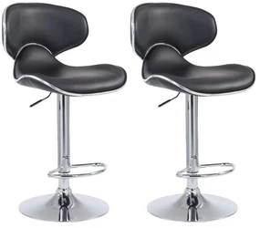 Set Di 2 Sgabelli Da Bar Las Vegas İn Ecopelle Con Design Moderno E Massimo Comfort / Schwarz / Chrom