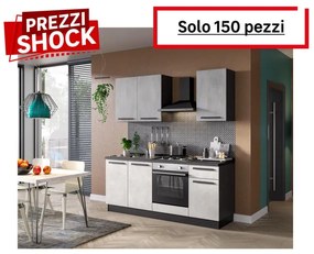 Cucina montata Dora con elettrodomestici e cappa Camino L 195 cm