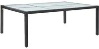 Tavolo da Pranzo da Giardino Nero 200x150x74 cm in Polyrattan cod mxl 34124