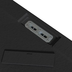 Piatto doccia SANYCCES in resina Siena nero L 70 x L 100 cm opaco effetto pietra
