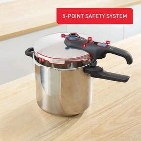 Tefal - Pentola a pressione 8 l SECURE TRENDY acciaio inossidabile