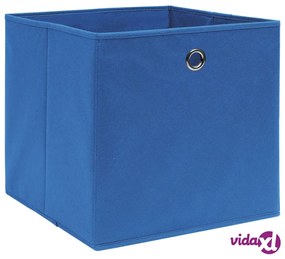 vidaXL Contenitori 10 pz in Tessuto non Tessuto 28x28x28 cm Blu