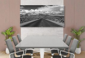 Quadro su tela – Sentiero nel deserto in bianco e nero