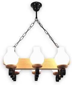 Brilagi - Lampadario a sospensione con catena QUEEN 6xE14/40W/230V faggio