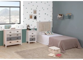 Comodino bianco e grigio Romantica - Marckeric