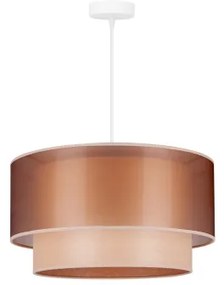 Duolla - Lampadario a sospensione con filo WOOD BOHO 1xE27/15W/230V diametro 45 cm rame/beige