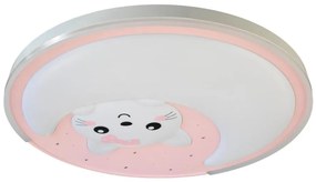 Plafoniera LED per bambini MOONCAT LED/34W/230V rosa