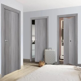 Porta battente Gray Elm grigio L 80 x H 210 cm reversibile