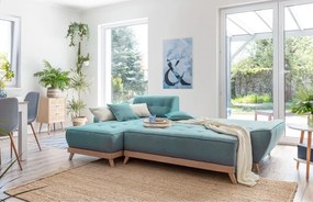 Divano letto angolare turchese (variabile) Dazzling Daisy - Miuform